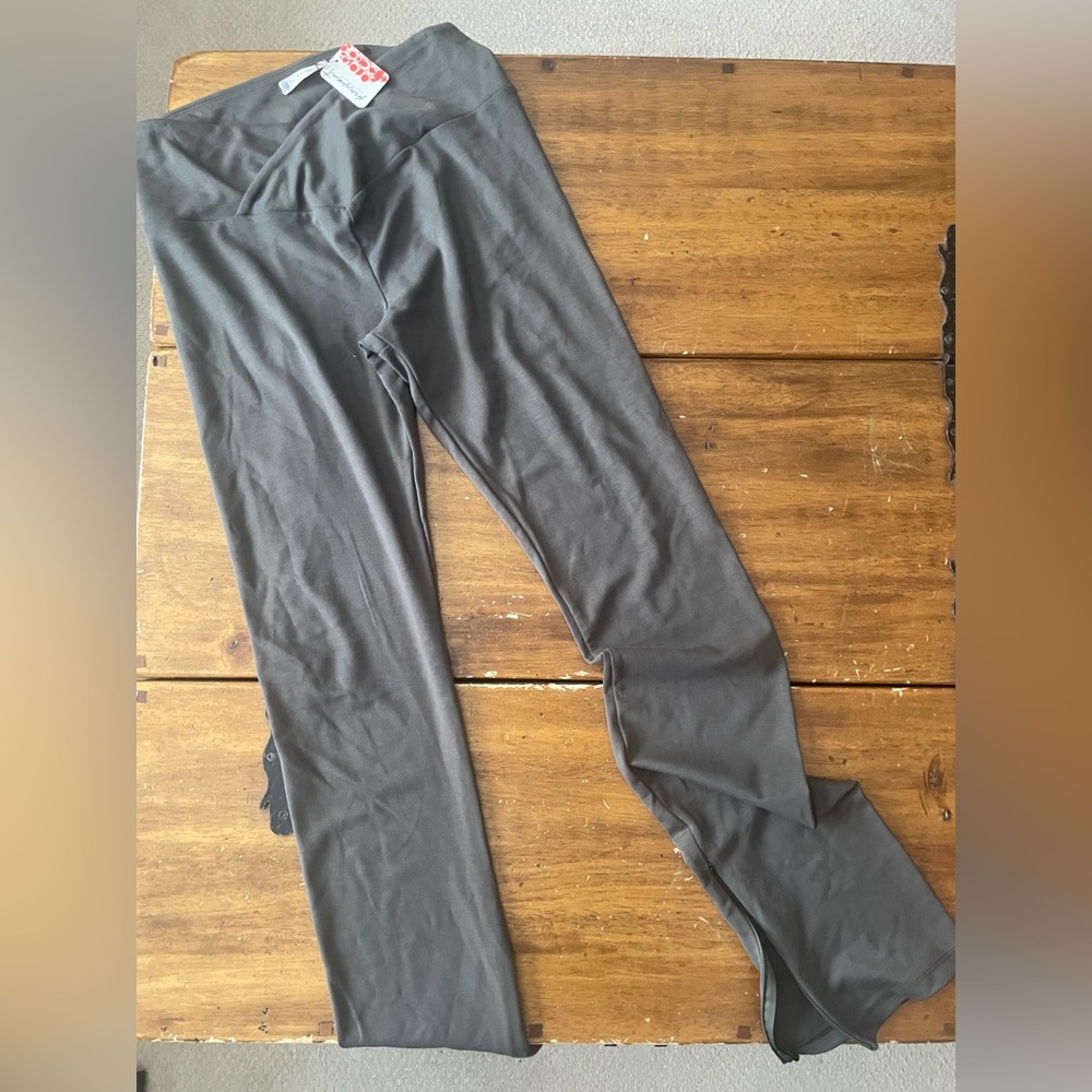 New NWT FP Movement Crash Court Flare Pants Yoga Green Size Large L Ankle Zip - Picture 2 of 10